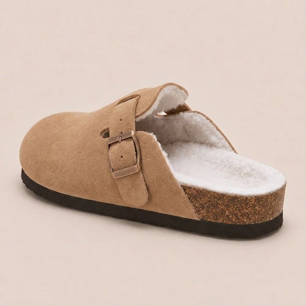 Fur-lined Suede Clogs by Eleganz