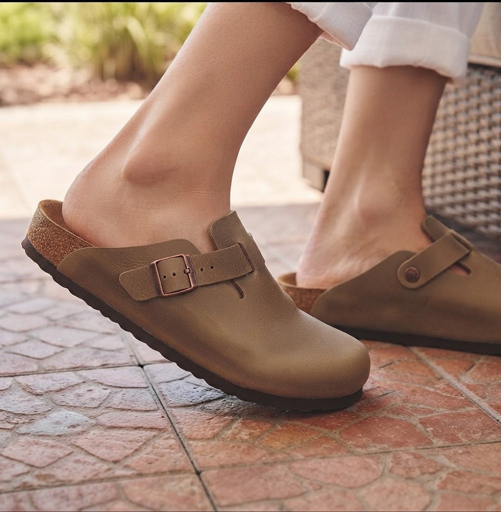 Smooth Vegan Leather Clogs by Eleganz